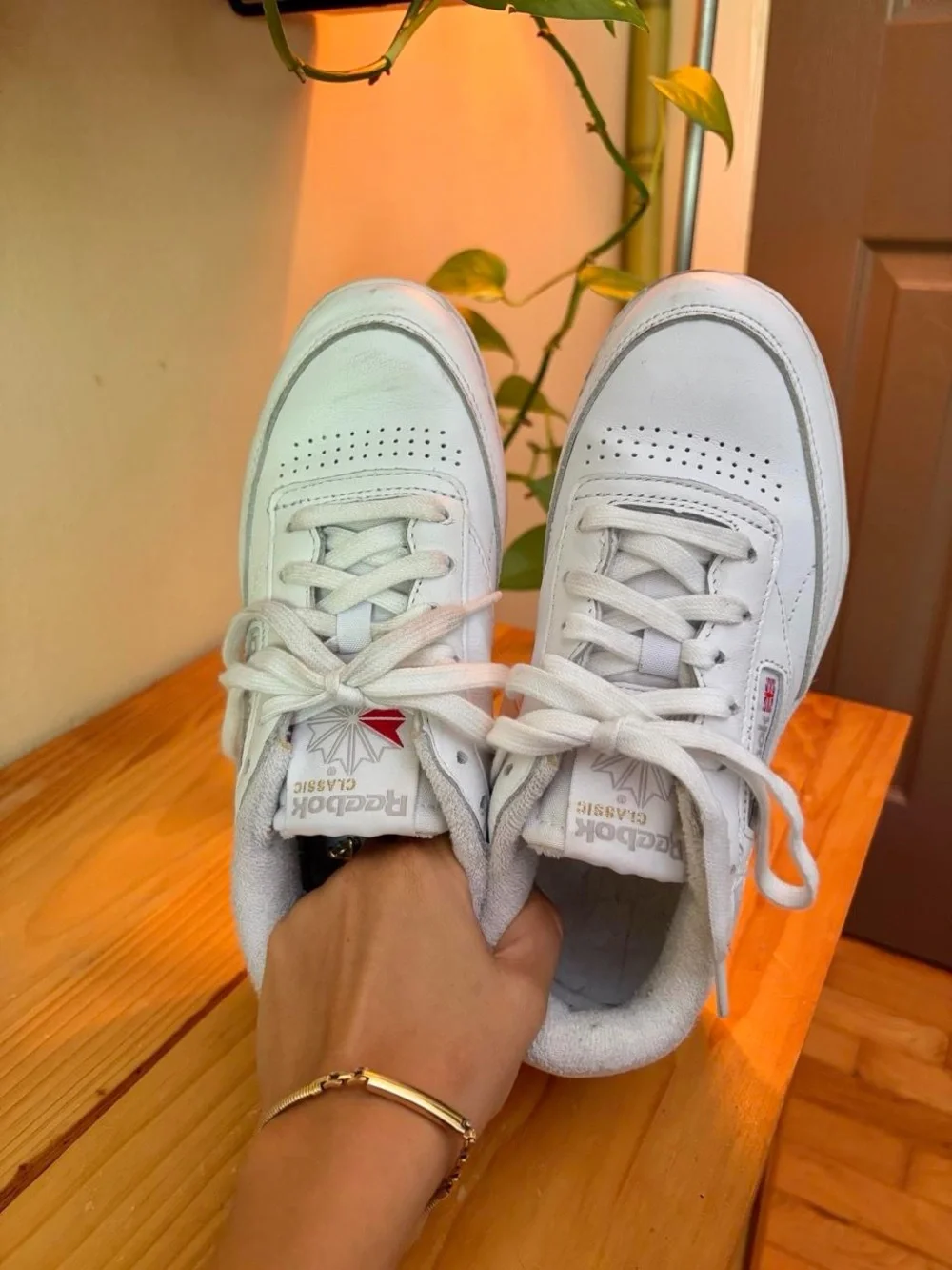 Retro inspired Reebok club C double platform urban streetwear sneakers